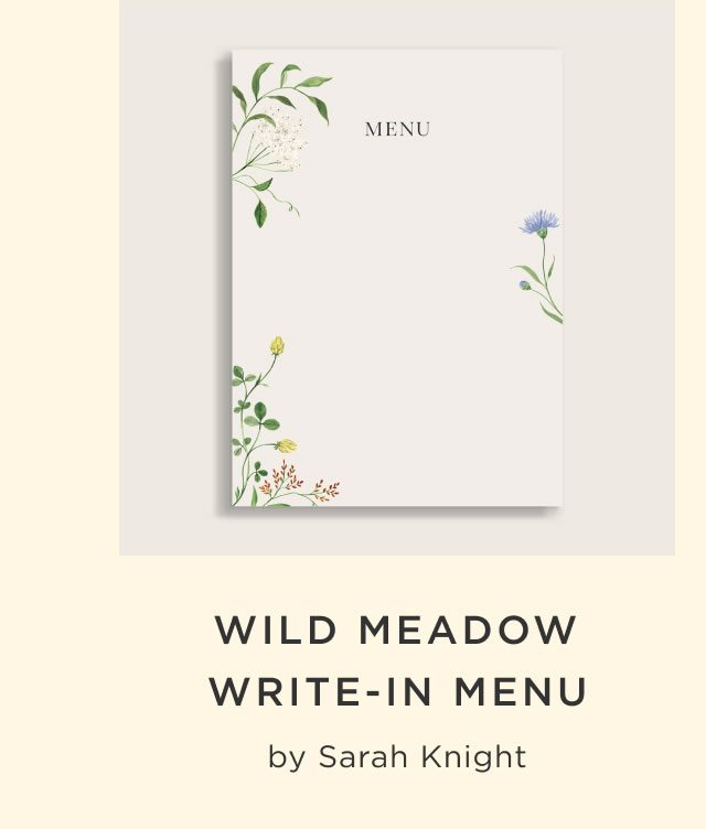 Wild Meadow Write-In Menu