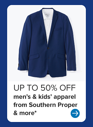 Up to 50% off men's apparel from Southern Proper and more.