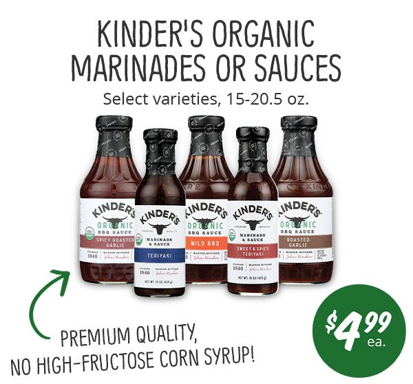 Kinder's Organic Marinades or Sauces