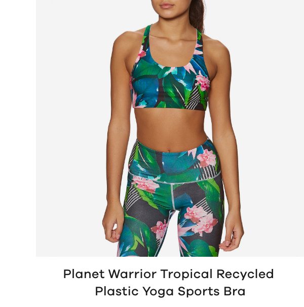 Planet Warrior Tropical Recycled Plastic Yoga Sports Bra