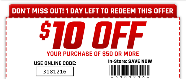 Use Coupon to Save $10 Off Your Purchase of $50 or More | Coupon Valid Now thru Sunday, December 16, 2018