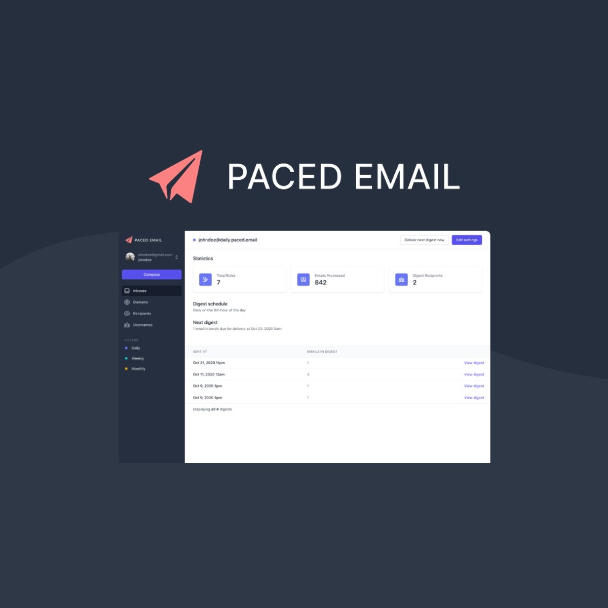 Lifetime access to Paced Email