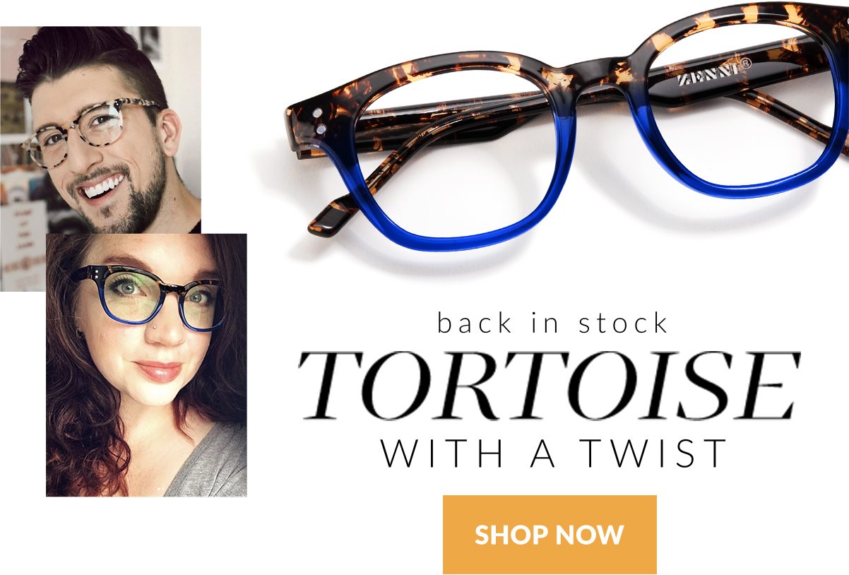 Back in stock. Tortoise with a twist