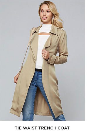 Tie Waist Trench Coat