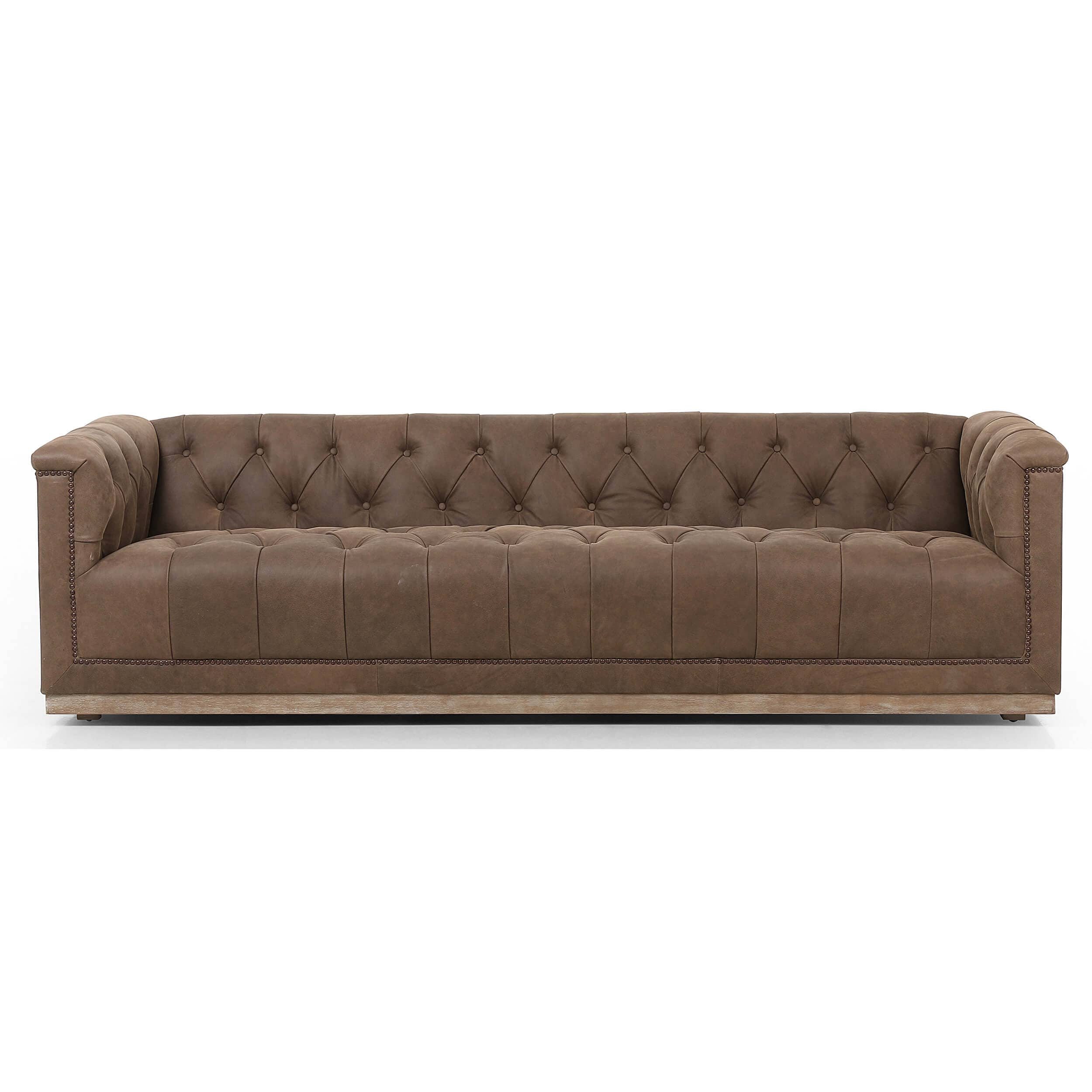 Image of Maxx Leather Sofa, Umber Grey