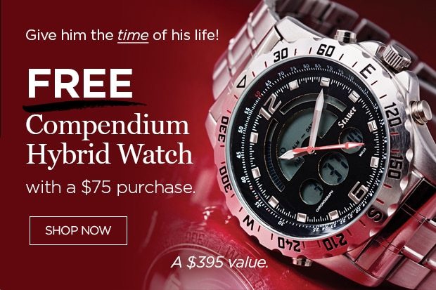 Free Compendium Watch with $75 purchase or more