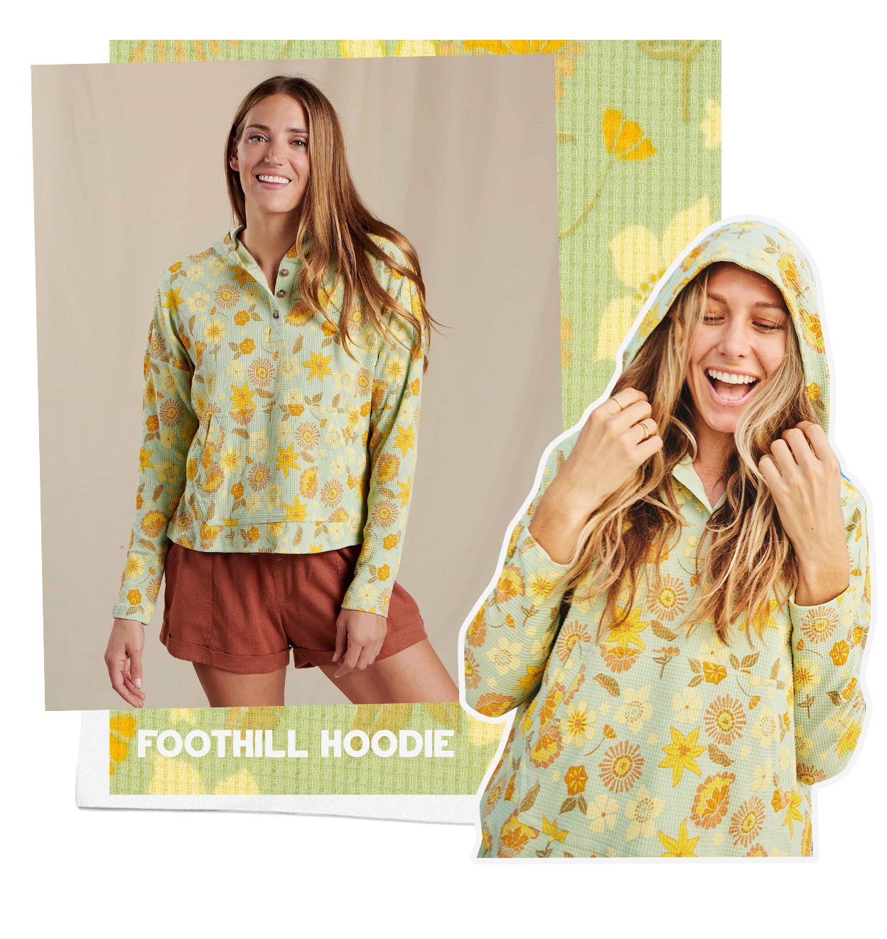 Foothill Hoodie in Elderflower 60s Print