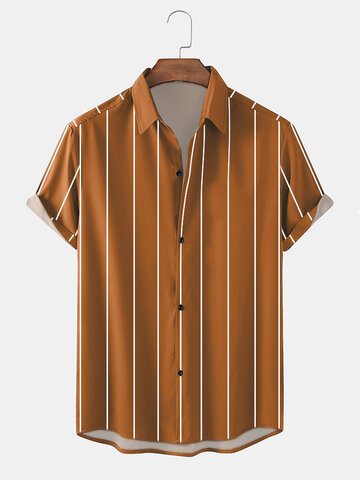 Plain Striped Button Shirts