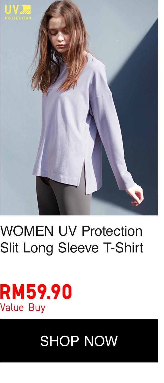 WOMEN UV Protection Slit Long Sleeve T-Shirt