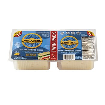 Jarlsberg Lite Cheese Slices, 2-Pack, 16 Ounces Each