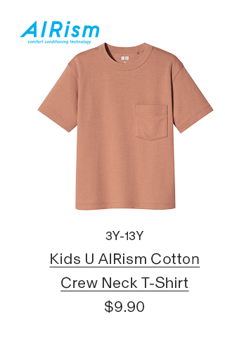 PDP6 - KIDS U AIRISM COTTON CREW NECK T-SHIRT