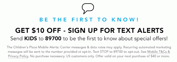 Get $10 Off - Sign Up For Text Alerts