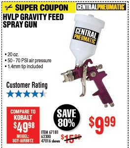 20 fl. oz. HVLP Gravity Feed Air Spray Gun