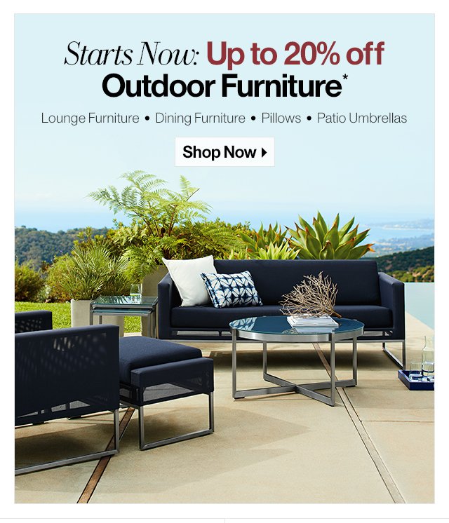 Starts Now: Up to 20% off Outdoor Furniture* 