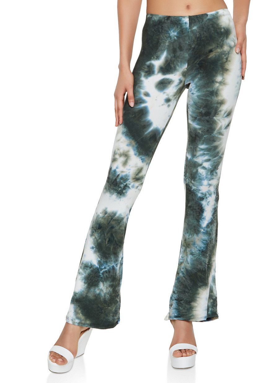 Tie Dye Flared Soft Knit Pants