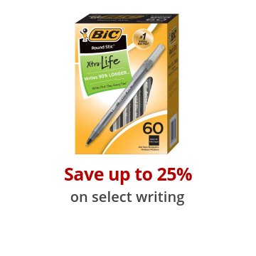 Save up to 25% on select writing 