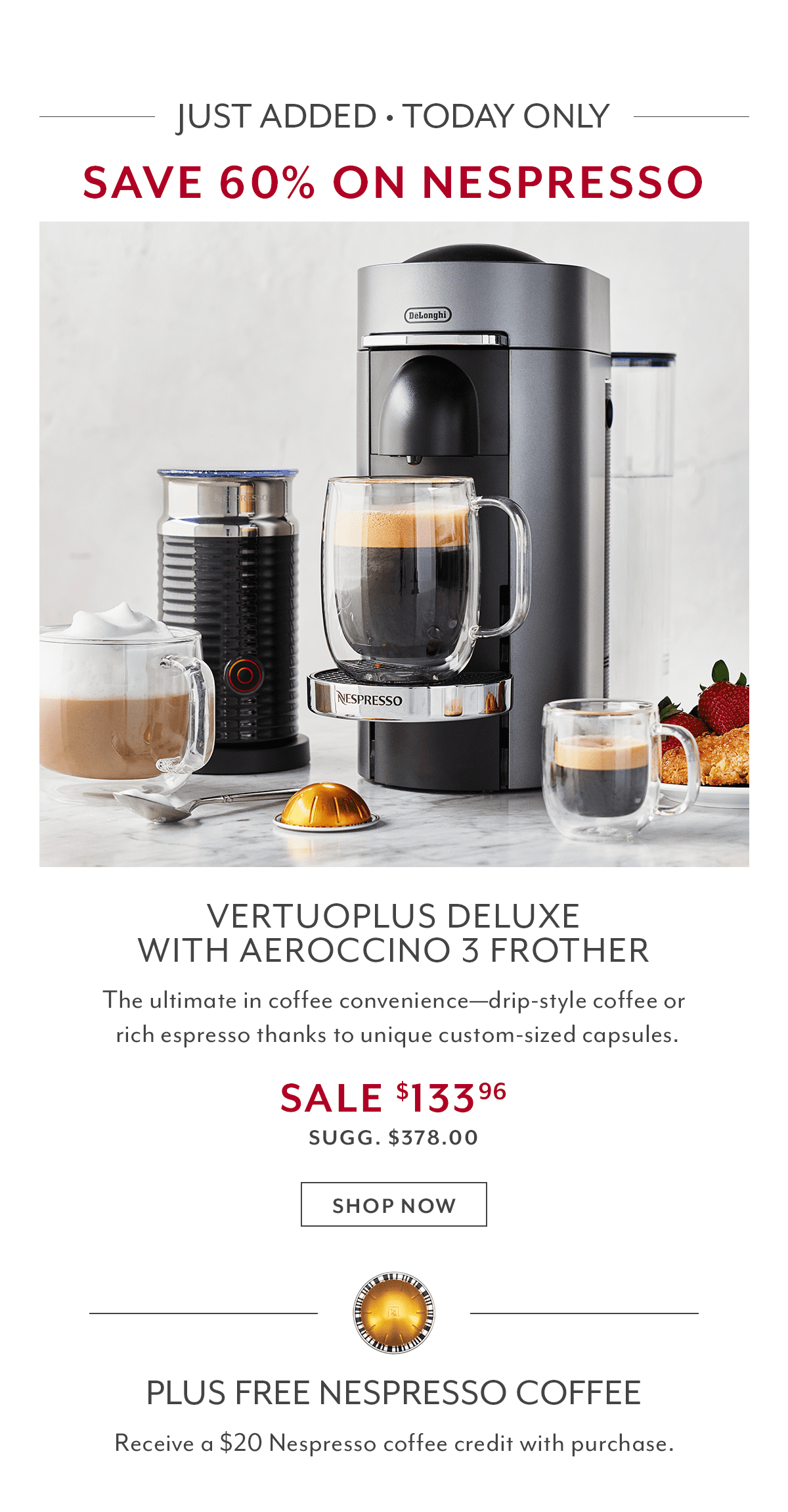 Save 60% on Nespresso