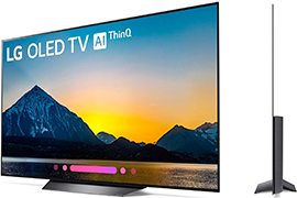 LG OLED 65 B8 4K HDR Smart HDTV (2018 Model) w/ AI ThinQ Google Assisstant, 4x HDMI Inputs