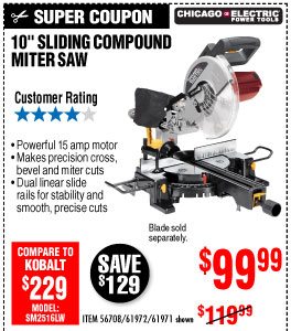 View 10 in. Sliding Compound Miter Saw