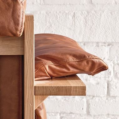 Shinola Runwell Wood Frame Leather Sofa