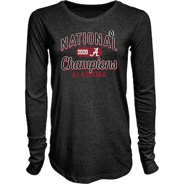 Alabama Crimson Tide Blue 84 Women's College Football Playoff 2020 National Champions Tri-Blend Long Sleeve T-Shirt - Black