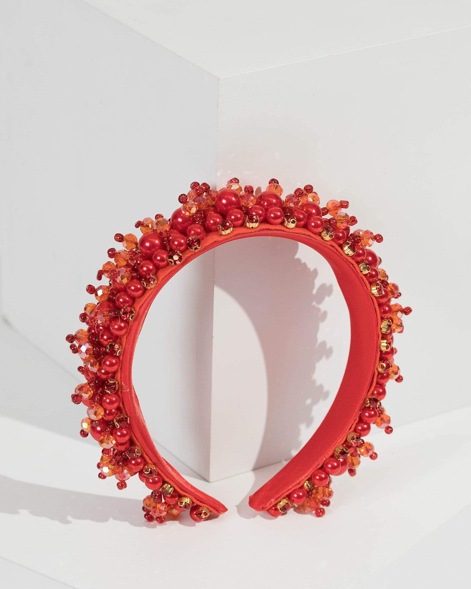 Image of Red 3D Detailing And Crystal Headband