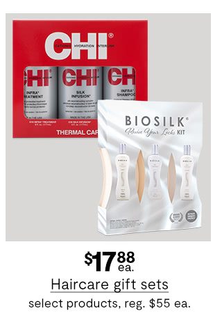 $17.88 each Haircare gift sets, select products, regular price $55 each