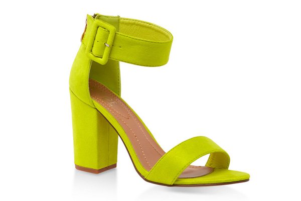 Buckle Ankle Strap Block Heel Sandals