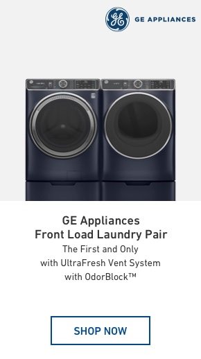 GE Appliances Front Load Laundry Pair. The First and Only with UltraFresh Vent System with OdorBlock.
