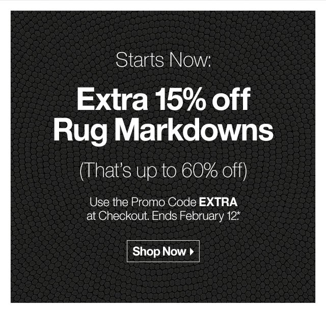 Extra 15% off Rug Markdowns 