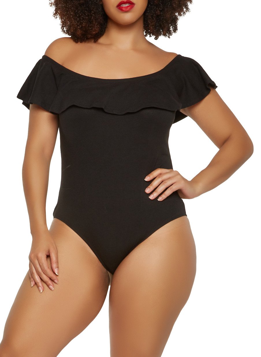 Plus Size Off the Shoulder Bodysuit