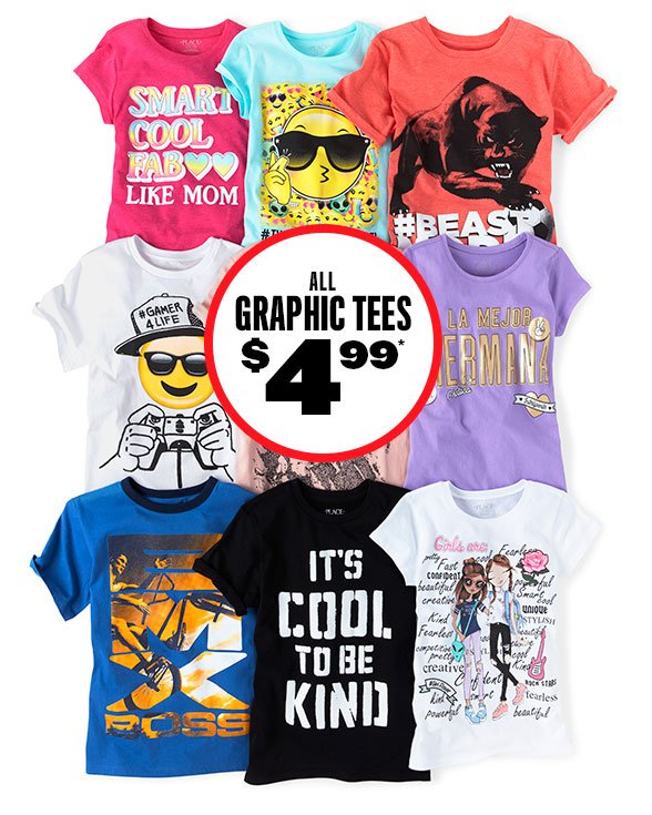 All Graphic Tees $4.99