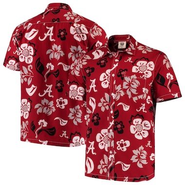 Wes & Willy Alabama Crimson Tide Crimson Floral Button-Up Shirt