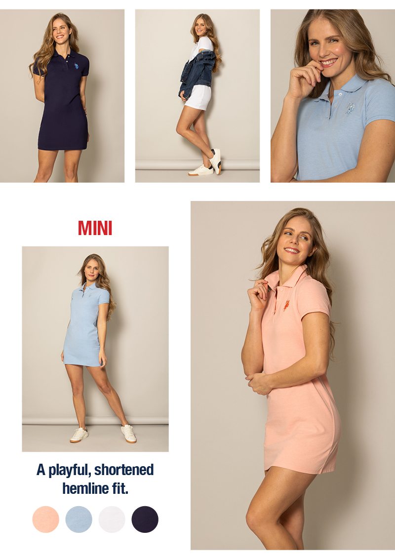 Mini: A playful, shortened hemline fit.