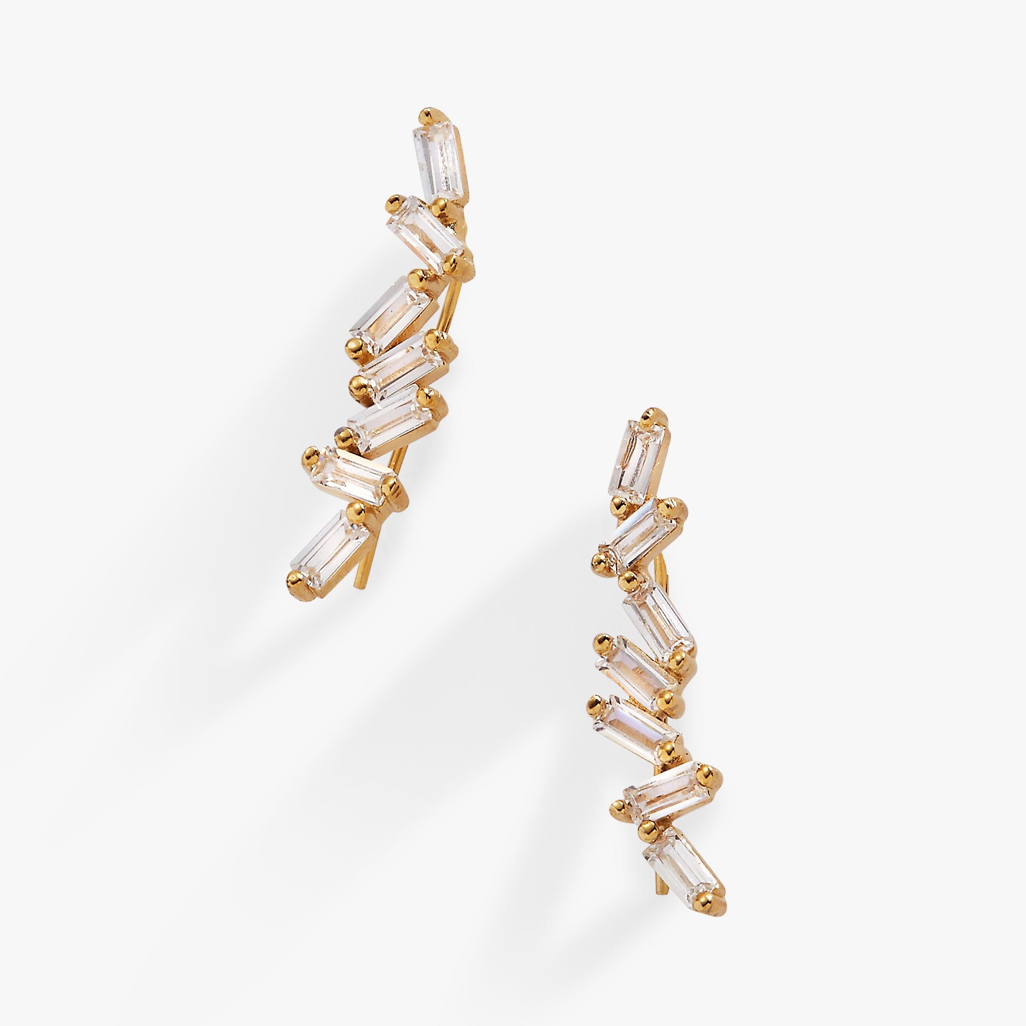 Image of Crystal Baguette Crawler Earrings