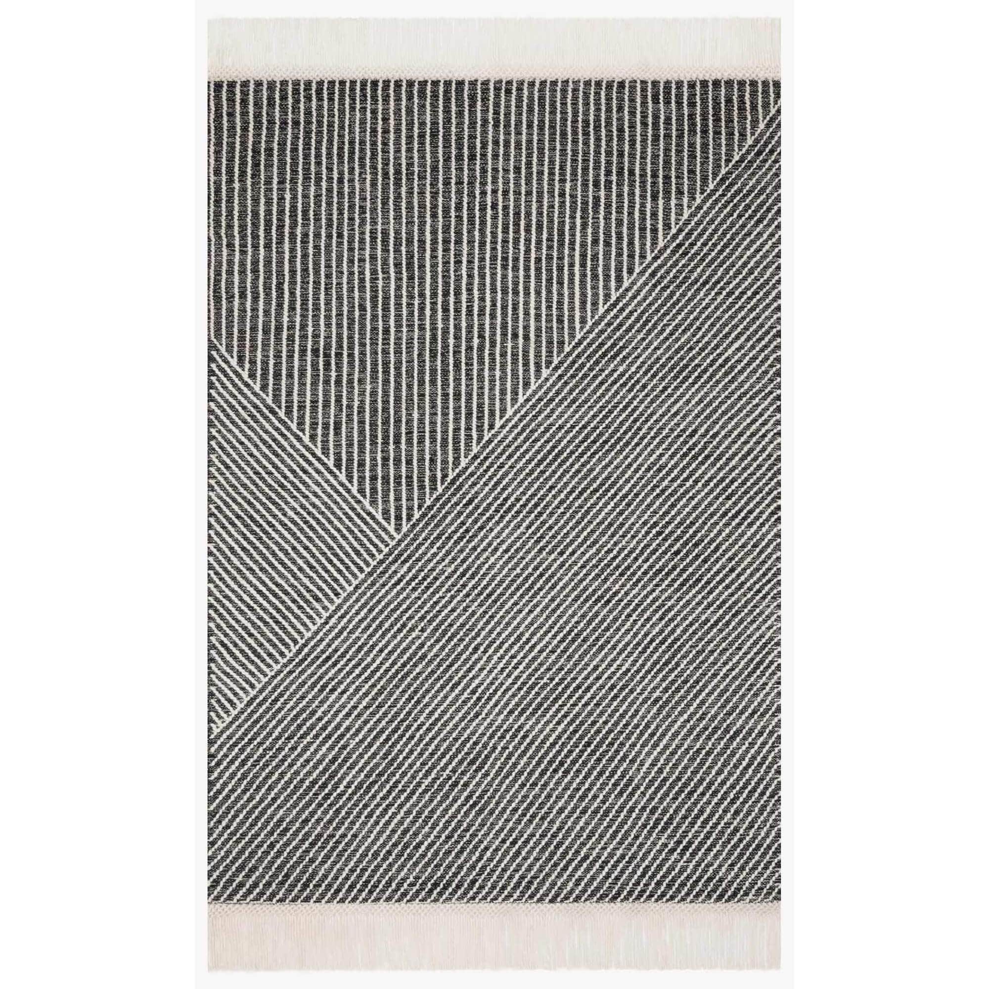 Image of Magnolia Home by Joanna Gaines x Loloi Rug Newton NET-01, Charcoal/Ivory
