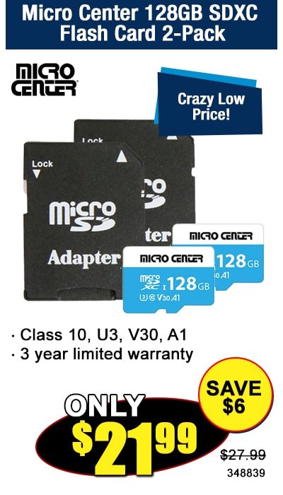 Micro Center 128GB SDXC Flash Card 2-Pack