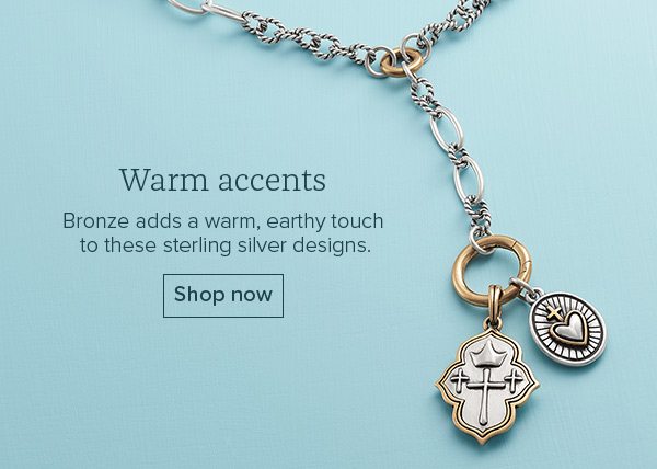 Warm accents - Bronze adds a warm, earthy touch to these sterling silver designs. Shop now