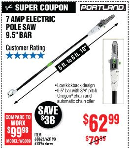 View 9.5 In. 7 Amp Electric Pole Saw