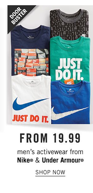 Doorbuster - Men's activewear from Nike & Under Armour form $19.99. Shop Now.