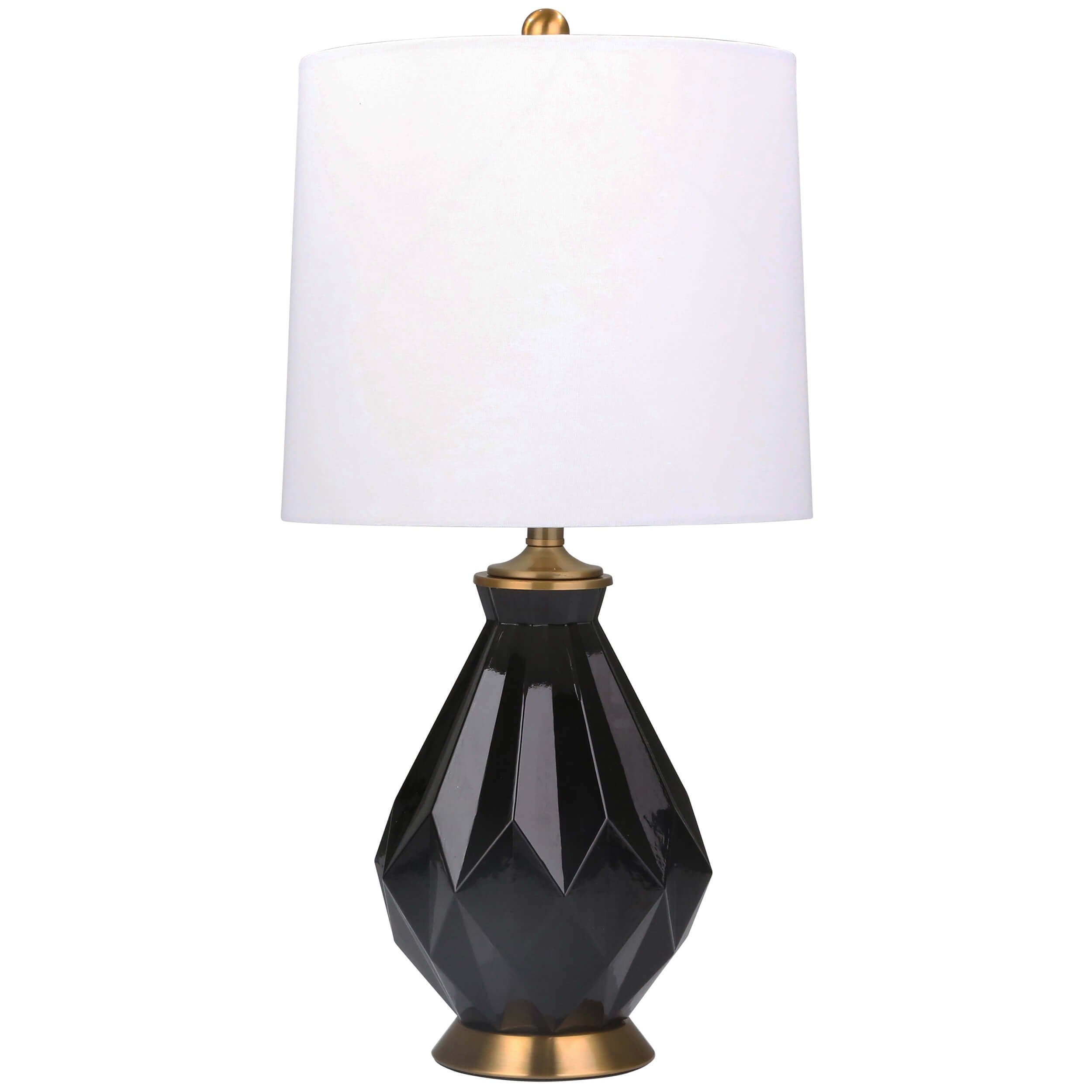 Glass Multi Faceted Table Lamp