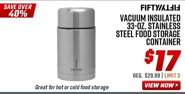 Fifty Fifty Vacuum Insulated 33-oz. Stainless Steel Food Storage Container