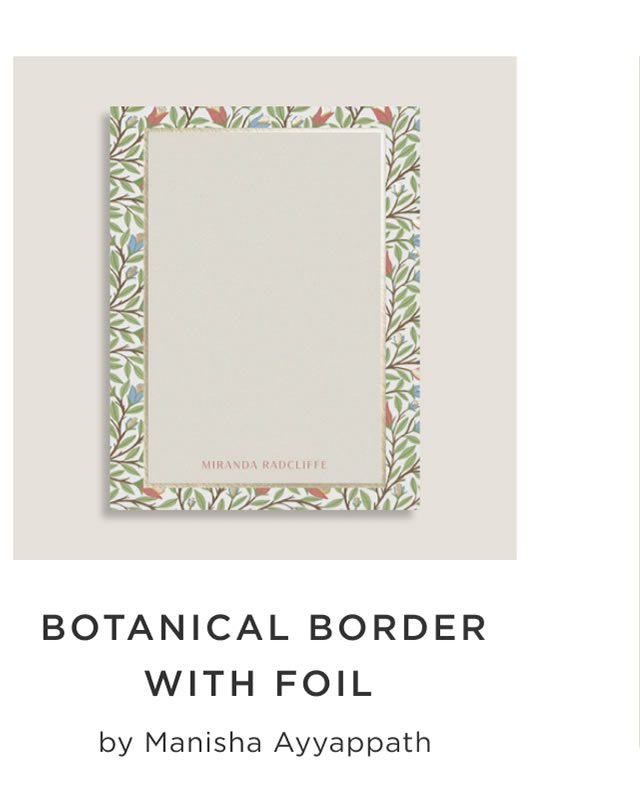 Botanical Border with Foil