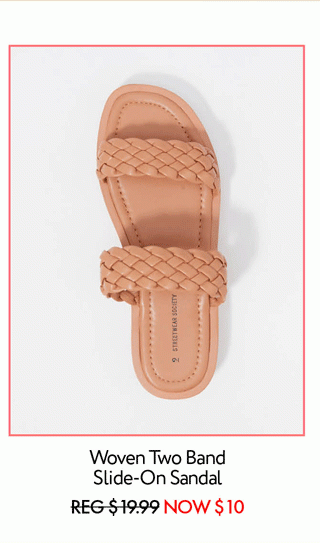 Woven Two Band Slide-On Sandal