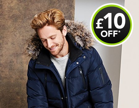 Mens Navy Padded Coat