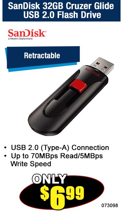 SanDisk 32GB Cruzer Glide USB 2.0 Flash Drive