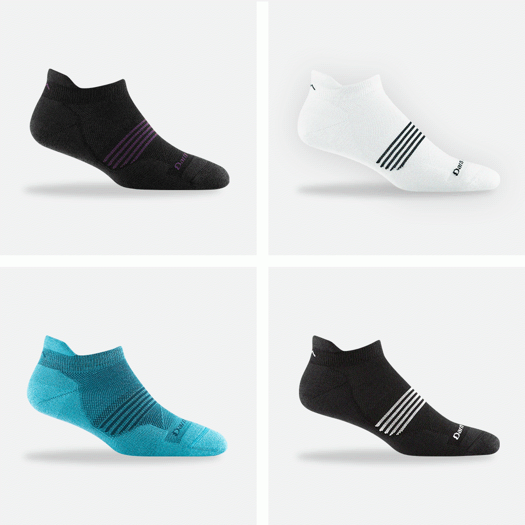 Shop Element No Shows - a grid of 4 no-show run socks changing colors