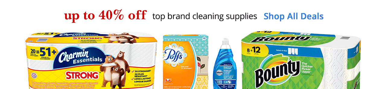 Save up to 40% off select top brand cleaning supplies