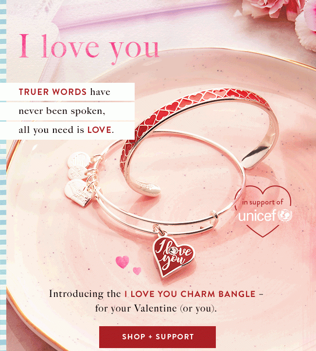 Shop the new Charity by Design I Love You Charm Bangle and support Unicef. 