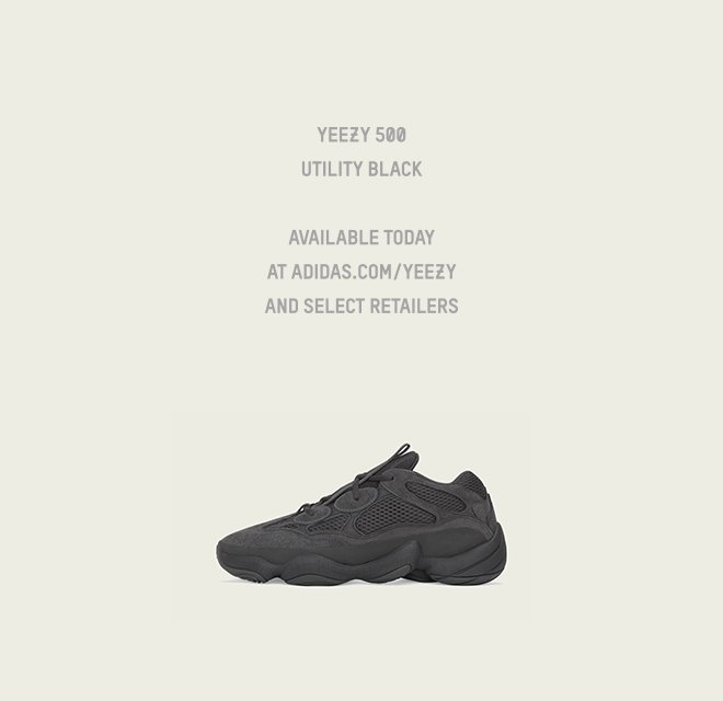 YEEZY 500 UTILITY BLACK - AVAILABLE 